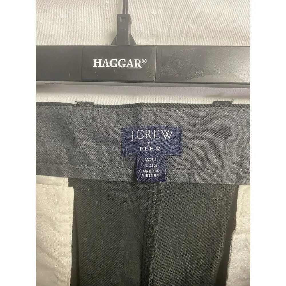 J. Crew Mens Flex Straight Pants‎ Chino Flat Front Stretch Green Cotton Sz 31x32